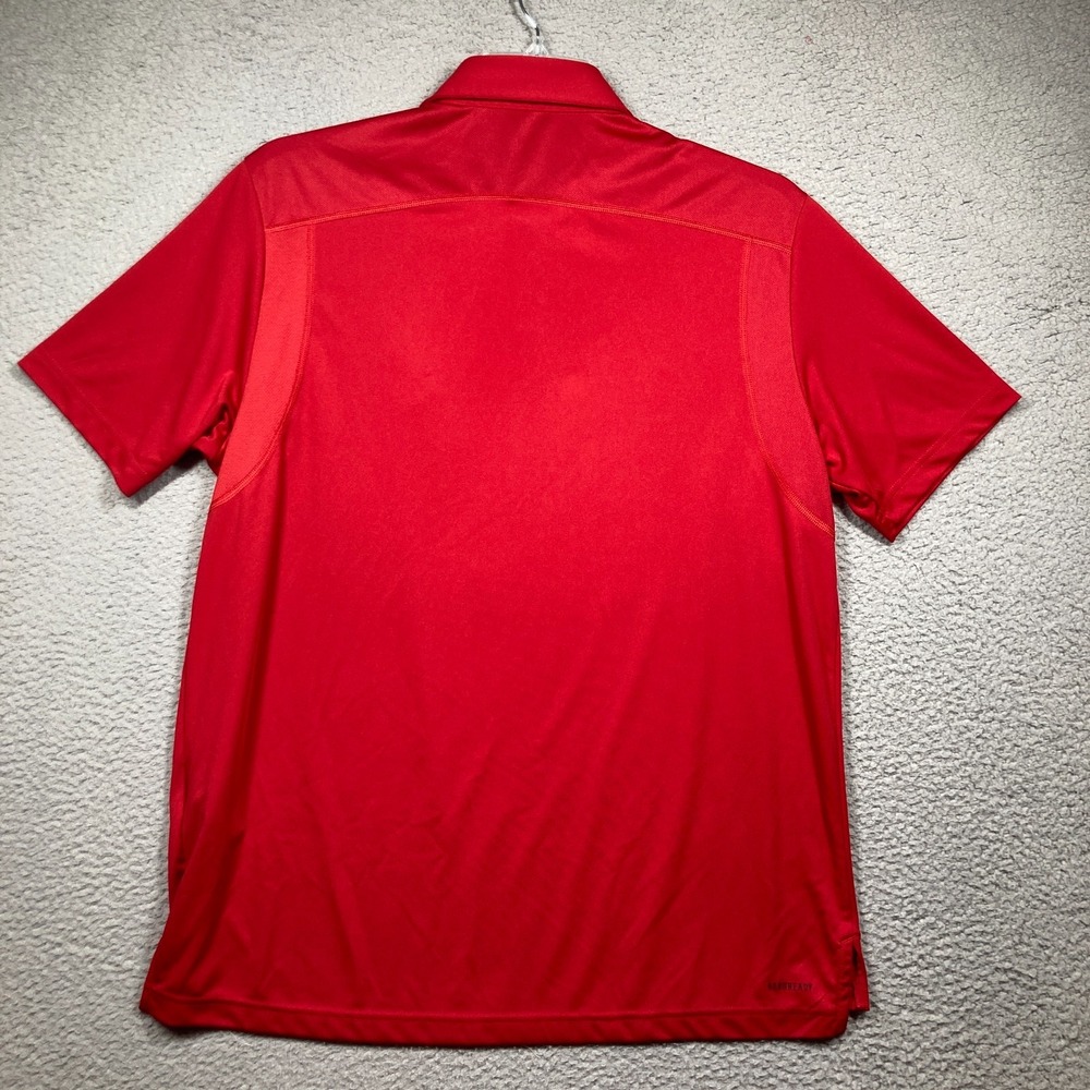 Malone University Pioneers Polo Shirt Men's Large Red Short Sleeve Adidas - Picture 6 of 7